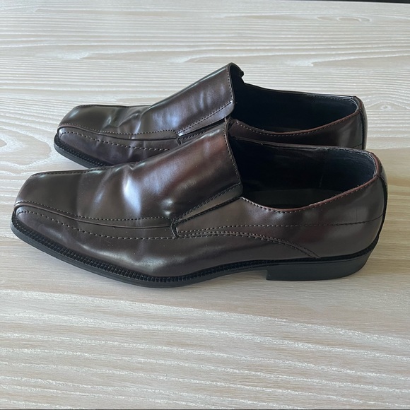 Alfani Dress Loafer Shoes Chocolate Brown Leather 13 - Picture 9 of 11